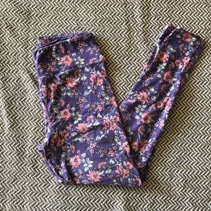 Lularoe purple floral leggings worn once